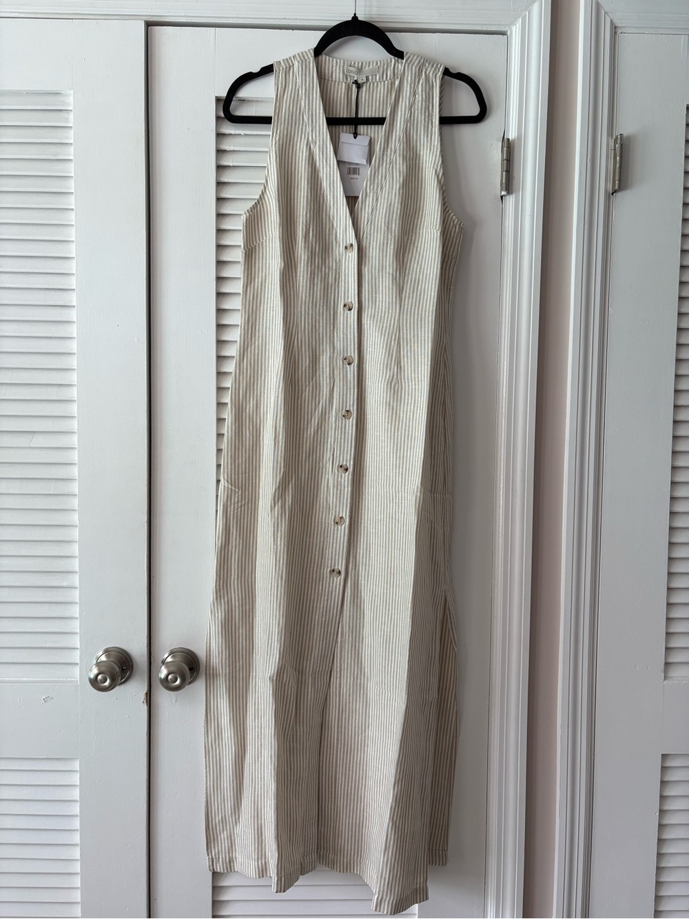 NWT Onia Air Linen Striped Button Down Maxi Dress (Women’s Size M)